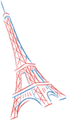 ノードセンス特集の「PARIS MOOD」のリード文右横のトリコロールカラーのエッフェル塔のイラスト